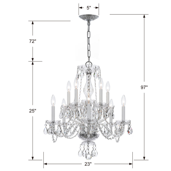 Crystorama 5080-CH-CL-SAQ Traditional Crystal Ten Light Chandelier Polished Chrome Alternate Image.jpg
