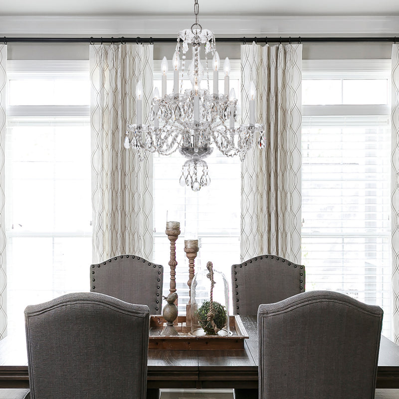Crystorama 5080-CH-CL-SAQ Traditional Crystal Ten Light Chandelier Polished Chrome Alternate Image 2.jpg