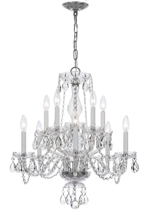 Crystorama 5080-CH-CL-SAQ Traditional Crystal Ten Light Chandelier Polished Chrome Main Image.jpg