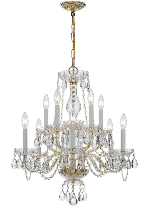Crystorama 5080-PB-CL-MWP Traditional Crystal Ten Light Chandelier Polished Brass Main Image.jpg