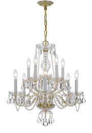 Crystorama 5080-PB-CL-S Traditional Crystal Ten Light Chandelier Polished Brass Main Image.jpg