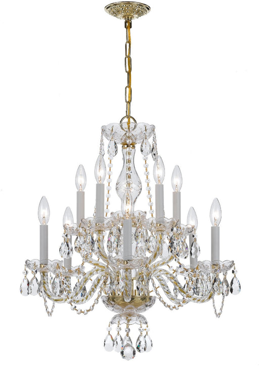 Crystorama 5080-PB-CL-S Traditional Crystal Ten Light Chandelier Polished Brass Main Image.jpg