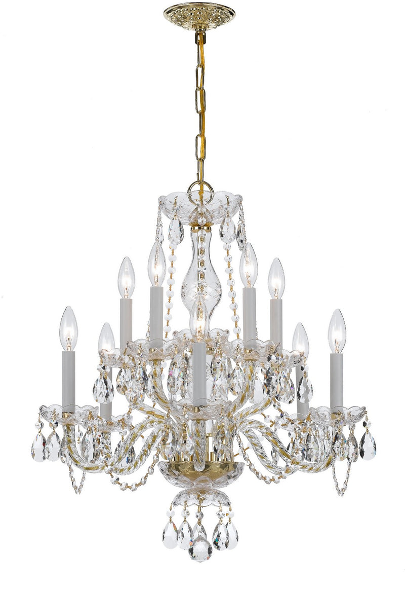 Crystorama 5080-PB-CL-SAQ Traditional Crystal Ten Light Chandelier Polished Brass Main Image.jpg