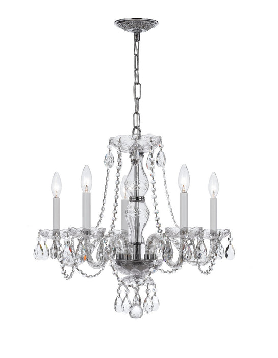 Crystorama 5085-CH-CL-S Traditional Crystal Five Light Chandelier Polished Chrome Main Image.jpg