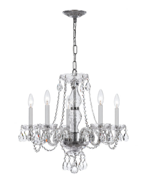 Crystorama 5085-CH-CL-SAQ Traditional Crystal Five Light Chandelier Polished Chrome Main Image.jpg