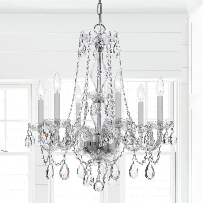 Crystorama 5086-CH-CL-MWP Traditional Crystal Six Light Chandelier Polished Chrome Alternate Image 4.jpg