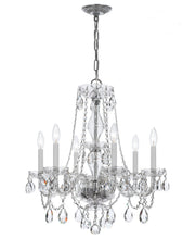 Crystorama 5086-CH-CL-MWP Traditional Crystal Six Light Chandelier Polished Chrome Main Image.jpg