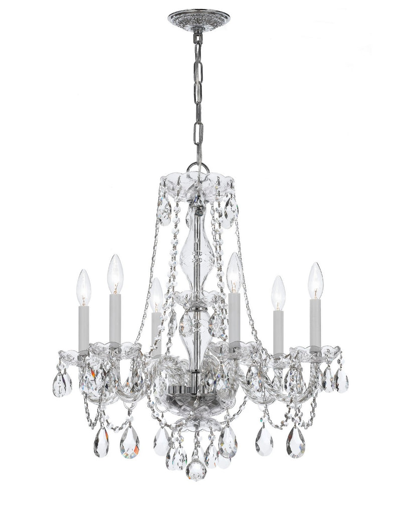 Crystorama 5086-CH-CL-S Traditional Crystal Six Light Chandelier Polished Chrome Main Image.jpg