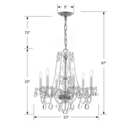 Crystorama 5086-CH-CL-SAQ Traditional Crystal Six Light Chandelier Polished Chrome Alternate Image.jpg