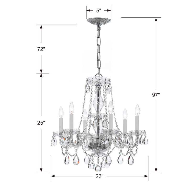 Crystorama 5086-CH-CL-SAQ Traditional Crystal Six Light Chandelier Polished Chrome Alternate Image.jpg