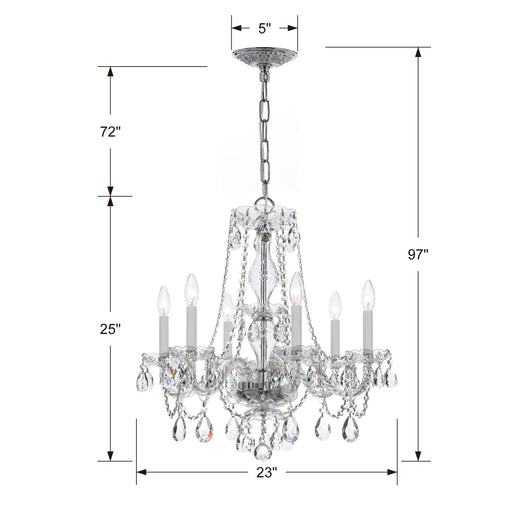 Crystorama 5086-CH-CL-SAQ Traditional Crystal Six Light Chandelier Polished Chrome Alternate Image.jpg