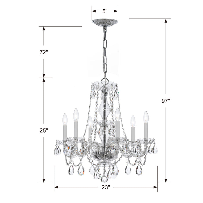 Crystorama 5086-CH-CL-SAQ Traditional Crystal Six Light Chandelier Polished Chrome Alternate Image.jpg