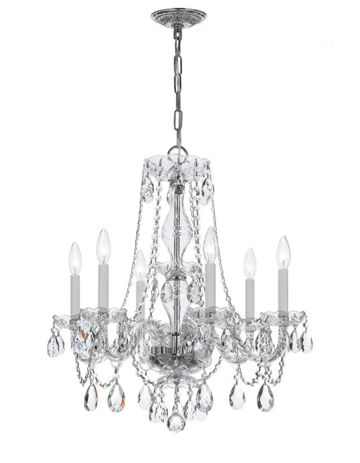 Crystorama 5086-CH-CL-SAQ Traditional Crystal Six Light Chandelier Polished Chrome Main Image.jpg