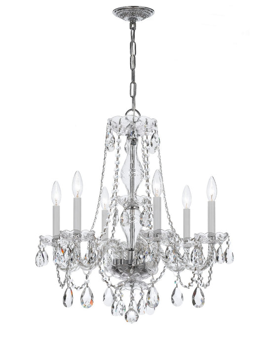 Crystorama 5086-CH-CL-SAQ Traditional Crystal Six Light Chandelier Polished Chrome Main Image.jpg