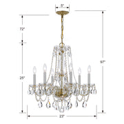 Crystorama 5086-PB-CL-MWP Traditional Crystal Six Light Chandelier Polished Brass Alternate Image.jpg