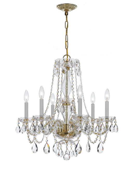 Crystorama 5086-PB-CL-S Traditional Crystal Six Light Chandelier Polished Brass Main Image.jpg