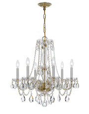Crystorama 5086-PB-CL-SAQ Traditional Crystal Six Light Chandelier Polished Brass Main Image.jpg