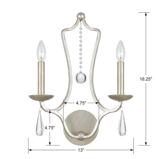Crystorama 5972-SL Manning Two Light Wall Sconce Silver Leaf Alternate Image.jpg