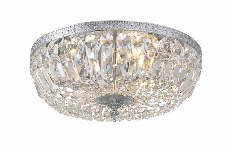 Crystorama 716-CH-CL-SAQ Ceiling Mount Three Light Flush Mount Polished Chrome Main Image.jpg