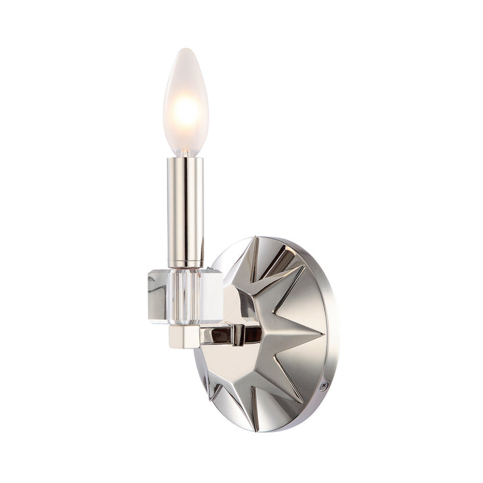 Crystorama 8851-PN Carson One Light Wall Sconce Polished Nickel Main Image.jpg