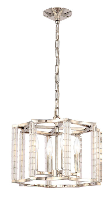 Crystorama 8854-PN Carson Four Light Chandelier Polished Nickel Main Image.jpg