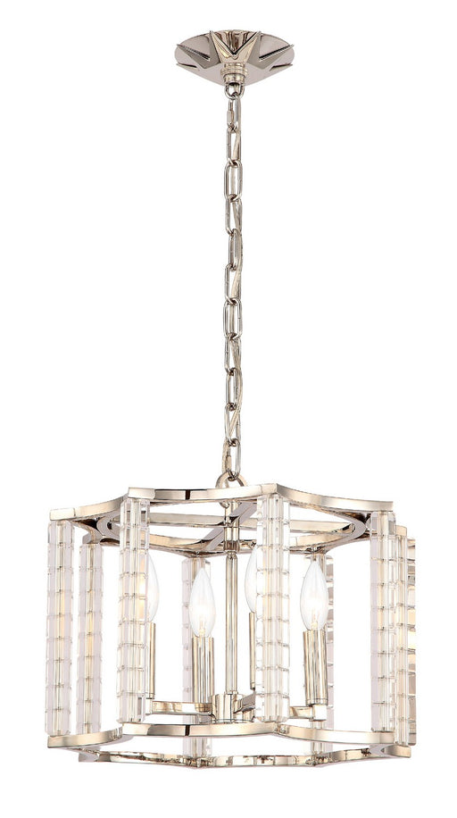Crystorama 8854-PN Carson Four Light Chandelier Polished Nickel Main Image.jpg