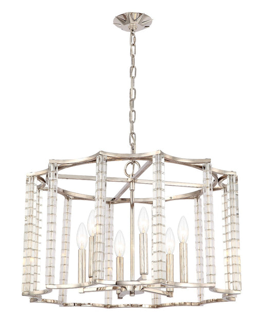 Crystorama 8856-PN Carson Six Light Chandelier Polished Nickel Main Image.jpg