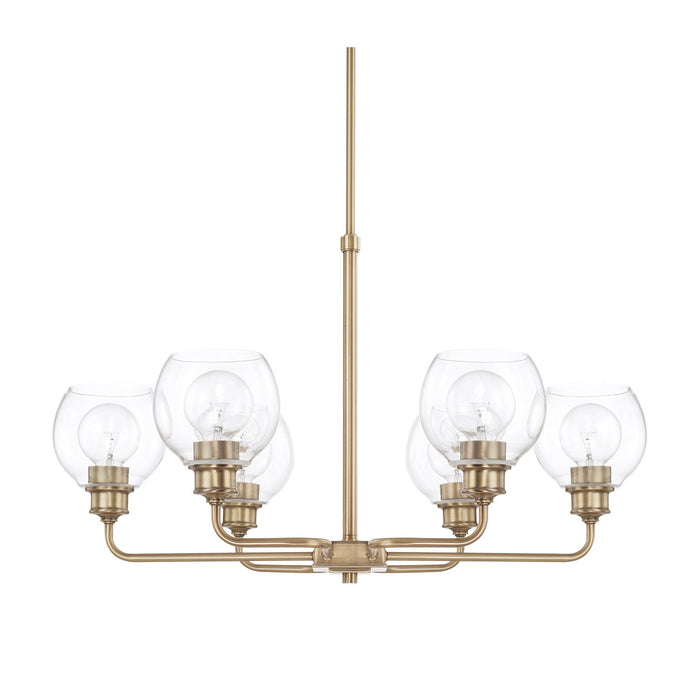 Capital Lighting 421161AD-426 Mid Century Six Light Chandelier, Aged Brass Alternate Image 2.jpg