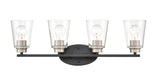 Shoppers Lighting BB4014-MB/SN 4-Light Wall/Bath Fixture, Matte Black/Satin Nickel Finish Alternate Image.jpg