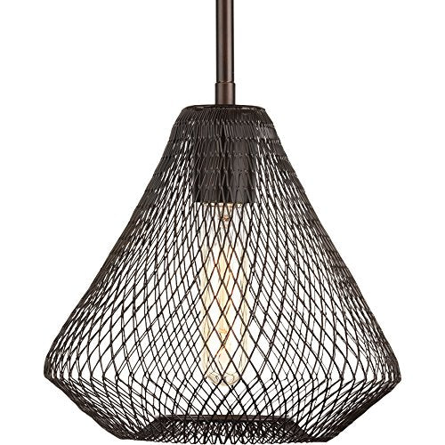 Progress P5338-20 Mesh Collection One-Light Antique Bronze Farmhouse Pendant Light Alternate Image.jpg