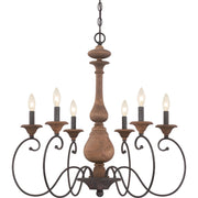 Quoizel ABN5006RK Auburn Six Light Chandelier, Rustic Black Main Image.jpg