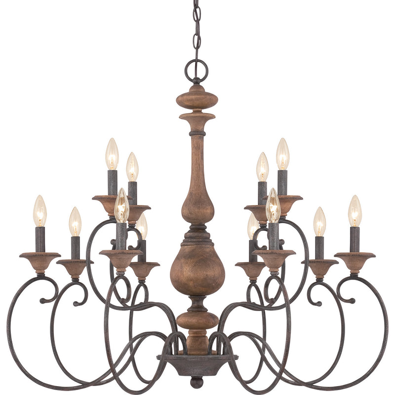 Quoizel ABN5012RK Auburn 12 Light Chandelier, Rustic Black Alternate Image.jpg