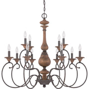 Quoizel ABN5012RK Auburn 12 Light Chandelier, Rustic Black Alternate Image 2.jpg