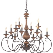 Quoizel ABN5012RK Auburn 12 Light Chandelier, Rustic Black Alternate Image 4.jpg