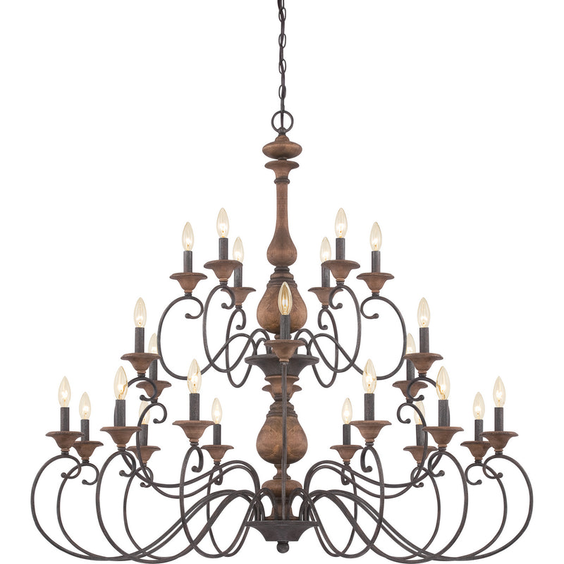 Quoizel ABN5024RK Auburn 24 Light Chandelier, Rustic Black Alternate Image.jpg