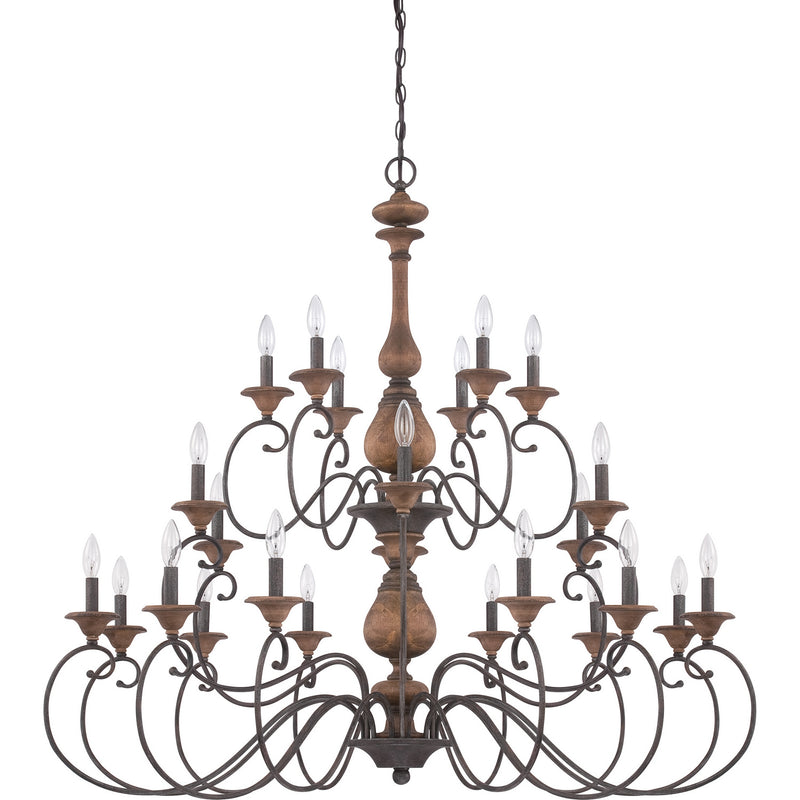 Quoizel ABN5024RK Auburn 24 Light Chandelier, Rustic Black Alternate Image 2.jpg