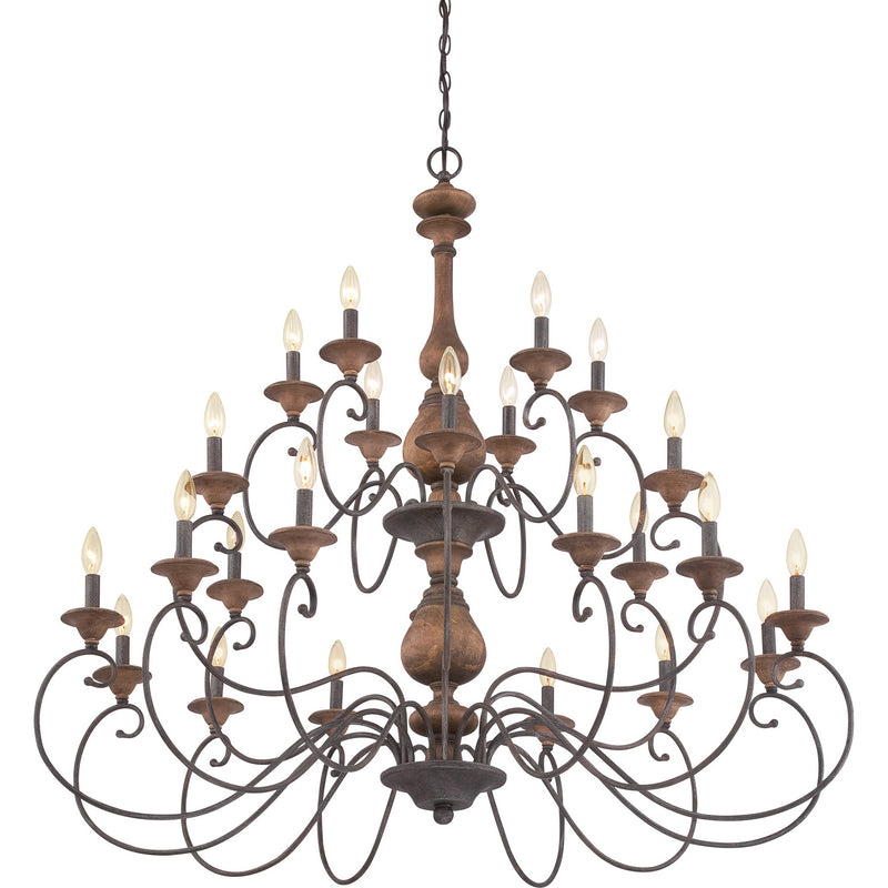 Quoizel ABN5024RK Auburn 24 Light Chandelier, Rustic Black Alternate Image 3.jpg