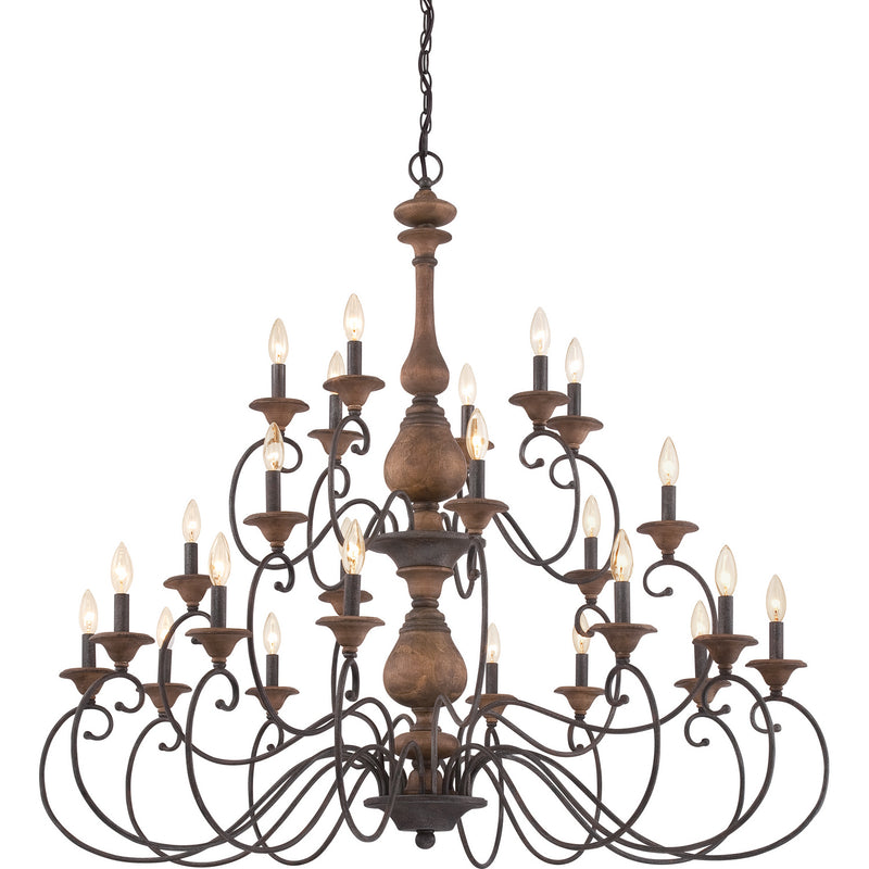 Quoizel ABN5024RK Auburn 24 Light Chandelier, Rustic Black Alternate Image 4.jpg