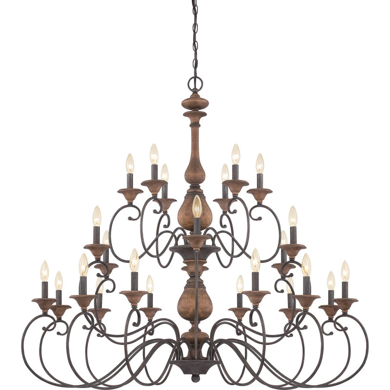 Quoizel ABN5024RK Auburn 24 Light Chandelier, Rustic Black Main Image.jpg