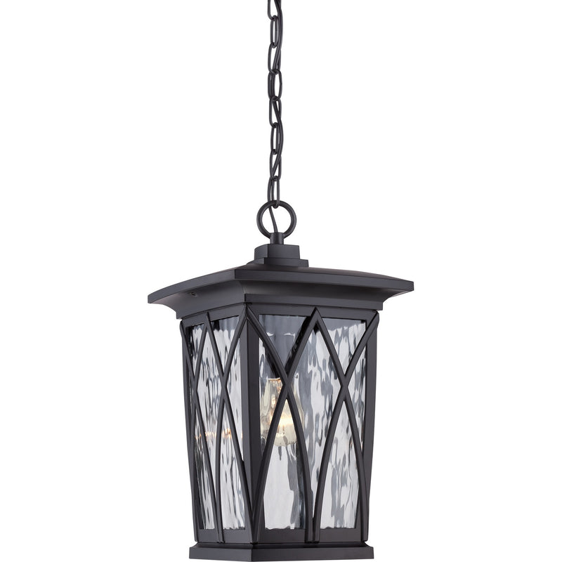 Quoizel GVR1910K Grover One Light Outdoor Hanging Lantern, Mystic Black Main Image.jpg