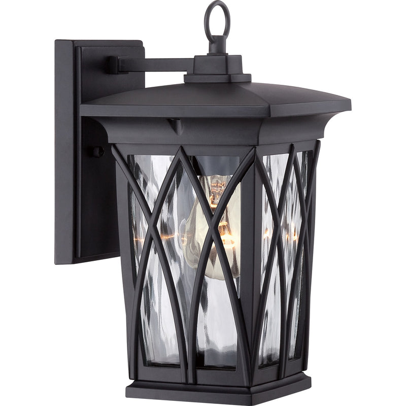 Quoizel GVR8406K Grover One Light Outdoor Wall Lantern, Mystic Black Main Image.jpg