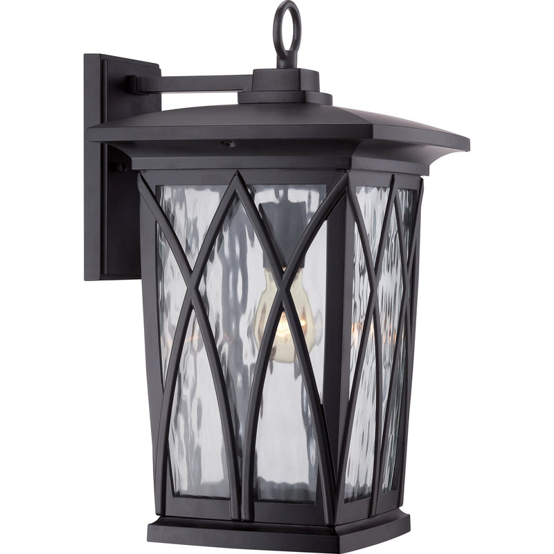 Quoizel GVR8410K Grover One Light Outdoor Wall Lantern, Mystic Black Main Image.jpg