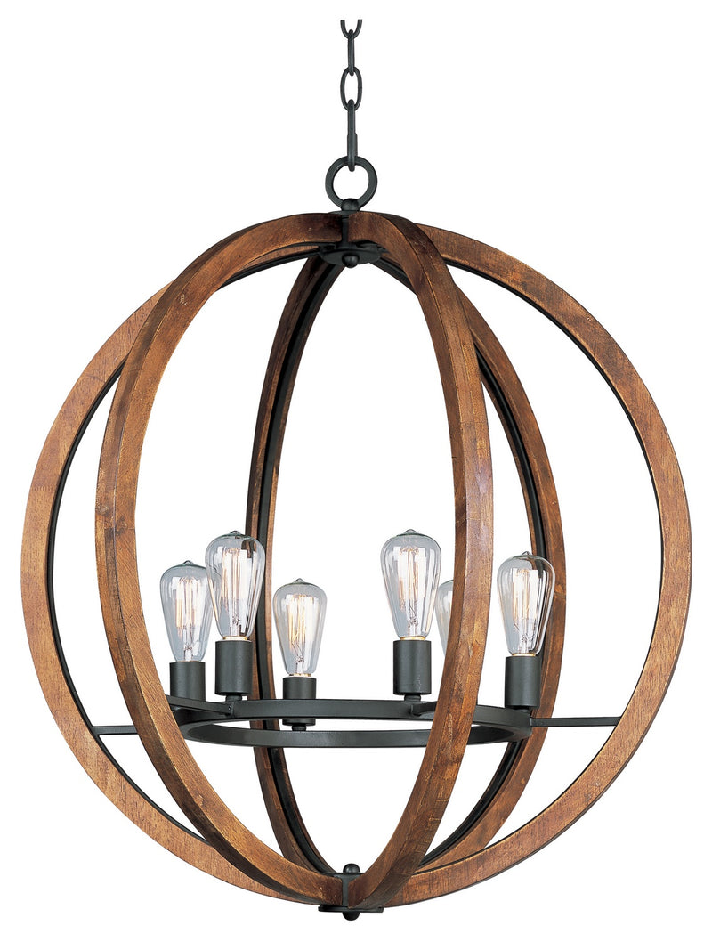 Maxim 20918APAR Bodega Bay Six Light Chandelier, Anthracite Main Image.jpg