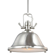 Generation Lighting 6514401-962 Stone Street One Light Pendant, Brushed Nickel Main Image.jpg