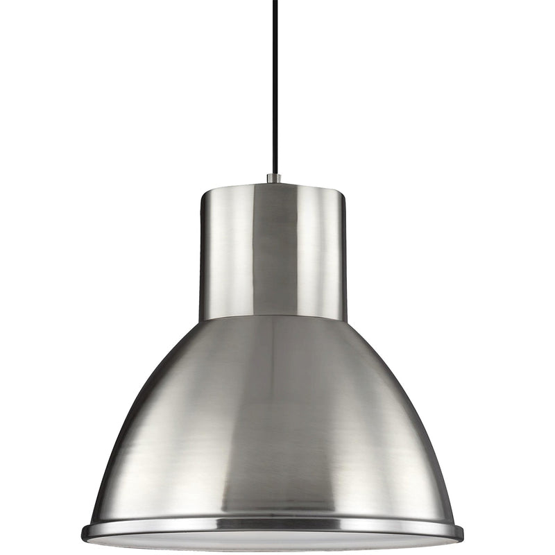 Generation Lighting 6517401-962 Division Street One Light Pendant, Brushed Nickel Main Image.jpg