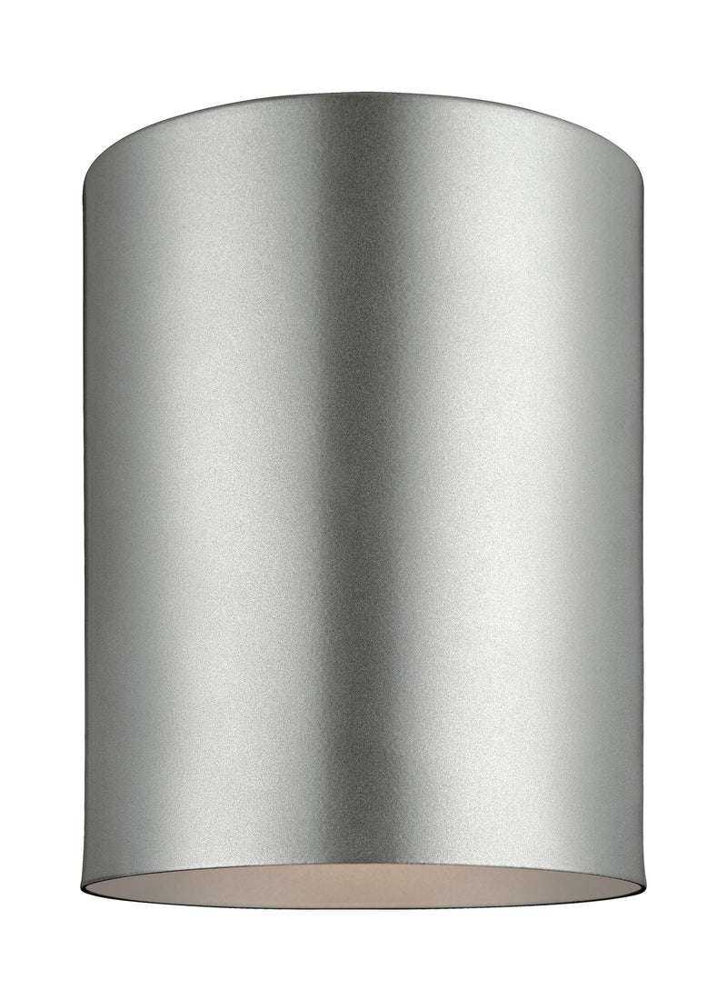 Visual Comfort Studio 7813801-753 Outdoor Cylinders One Light Outdoor Flush Mount, Painted Brushed Nickel Main Image.jpg