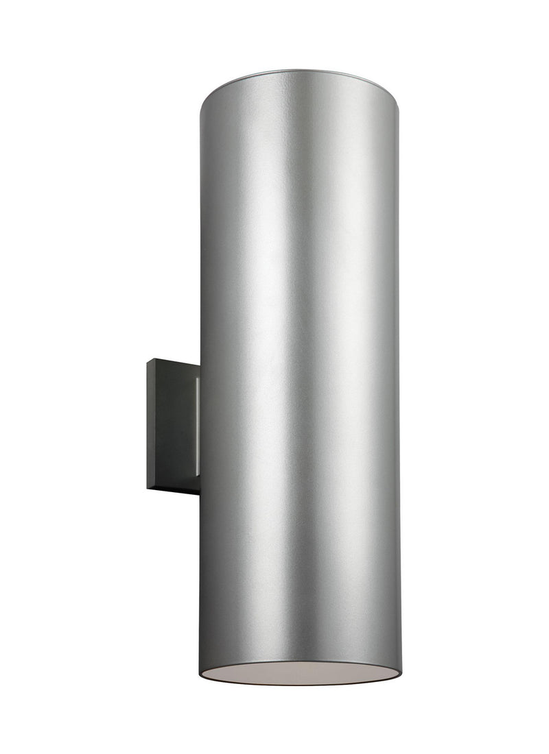 Visual Comfort Studio 8313902-753 Outdoor Cylinders Two Light Outdoor Wall Lantern, Painted Brushed Nickel Main Image.jpg