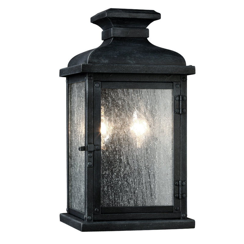 Visual Comfort Studio OL11100DWZ Pediment Two Light Lantern, Dark Weathered Zinc Main Image.jpg