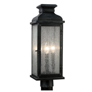 Visual Comfort Studio OL11107DWZ Pediment Three Light Post Lantern, Dark Weathered Zinc Main Image.jpg