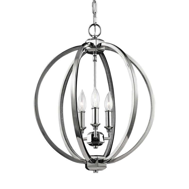 Visual Comfort Studio F3060/3PN Corinne Three Light Pendant, Polished Nickel Alternate Image.jpg